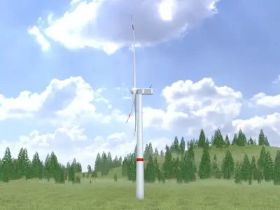 Wind turbine V1 H-115 DR-172 m Low-poly 3D model