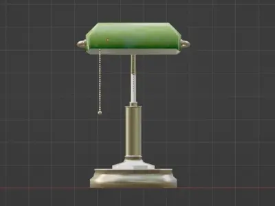 Classic Bankers Lamp With Pull Chain Free low-poly 3D model