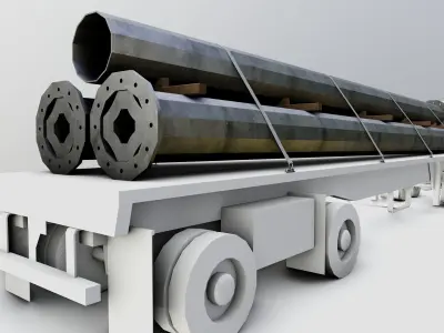 CARGO MODELS FOR TRUCK TRAILER-Polygon Pole Type-3 3D model