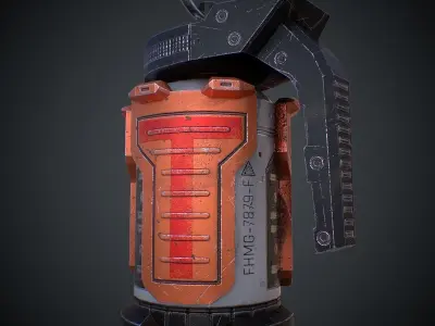 Scifi Grenade PBR Low-poly 3D model