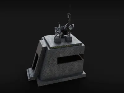 Military Building Post Low-poly 3D model