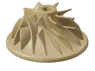 Wooden Centrifugal Pump Impeller Toy 3D model
