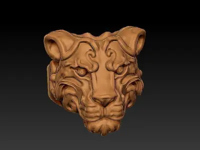 LIONESS RING FEMALE LION 3D print model