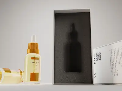 Ready Texture Cosmetic Oil Serum Dropper Bottle Box 3D Low Poly Low-poly 3D model