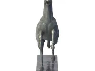 Rearing horse marble statue Low-poly 3D model