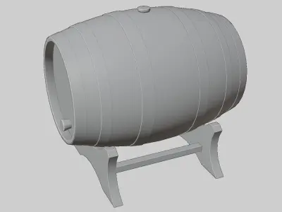 Wood-Barrel LowPoly wooden wine barrel Free low-poly 3D model