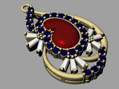 3d printable vintage pendant jewelry 3D print model