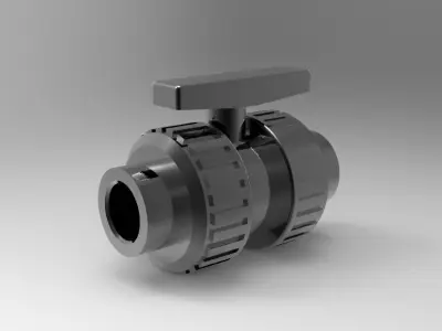 Pvc 34 ball valve Free 3D model