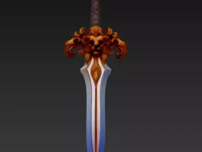 Lion Fang Dagger - Ornate Fantasy Short Blade Sculpture 3D model