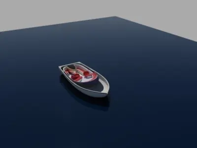 Boat floating in water Free 3D model