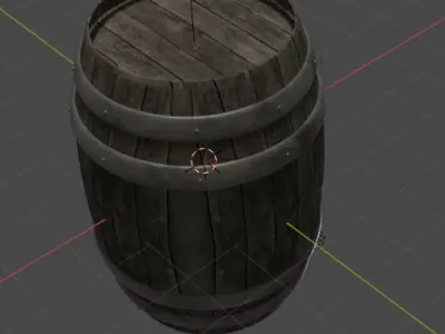 Old Wood Barrel Low-poly 3D model