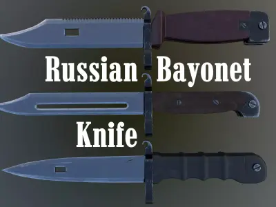 Russian Bayonet Knife Low-poly 3D model