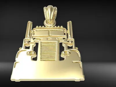 Semi Trailer Truck Pendant Necklace Jewerlry 3D print model buy