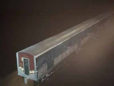 Modular Train 33 Assets Low-poly 3D model