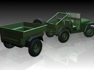 Jeep Trailer Off-Road  Free 3D model
