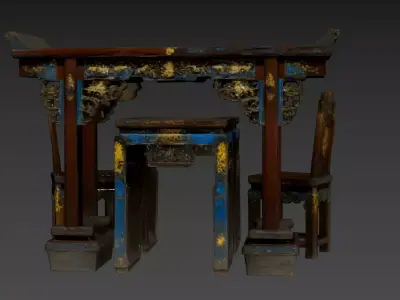 16- Antique Ming and Qing Dynasty Furniture 3D model