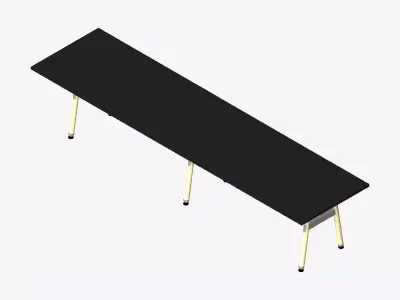 Desk - Timberline - Workstation - Sgl - Side - 2 - Person - Low Low-poly 3D model