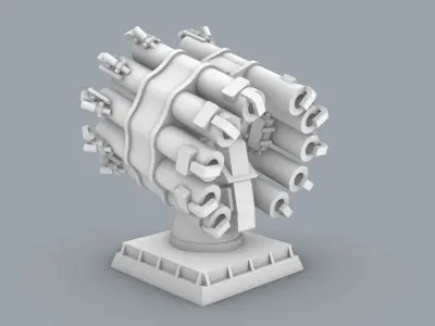 RBU-6000 Smerch-2 Low-poly 3D model