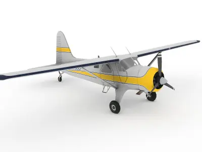 DeHavilland DHC-2 Beaver Low-poly 3D model