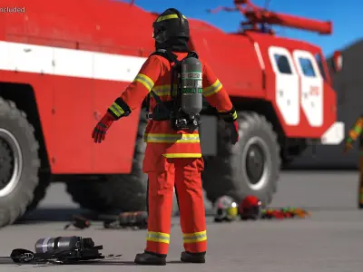 Firefighter Suit Neutral Pose 3D model