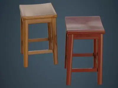 Stool 1A Low-poly 3D model