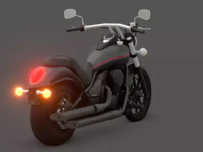 Kawasaki VN900 Custom Cruiser Motorcycle 3D Model Low-poly 3D model