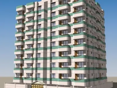 Apartment Building 3D model buy
