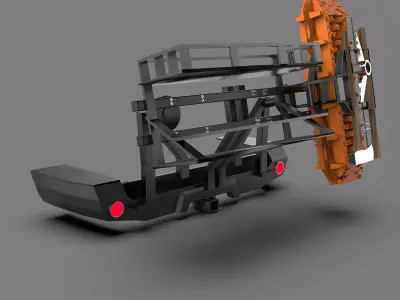 Heavy-Duty Rear Metal Off-Road Bumper Low-poly 3D model