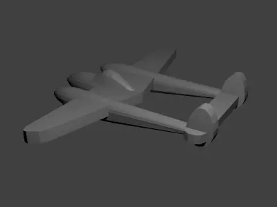 US P-38 Lightning Fighter Aircraft Free 3D print model