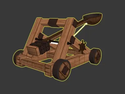 Medieval Catapult - Not Rigged 3D model