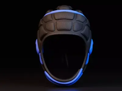 Rugby Ball and Protective Headgear 3D model