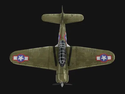 Douglas SBD Dauntless Low-poly 3D model