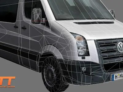 Volkswagen Crafter High Roof  Low-poly 3D model