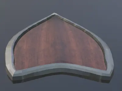 Wooden Shield Low-poly 3D model 23