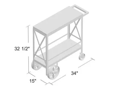 Kealy Bar Cart 3D model
