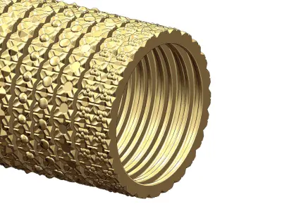 Low profile antique engraved rings 3D print model