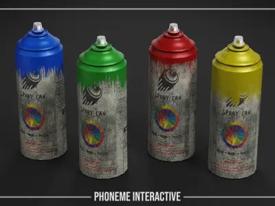 Spray Can Pack - Game Ready Urban Prop with 4K Textures Low-poly 3D model