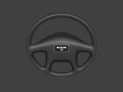 MAN truck and bus steering wheel Low-poly 3D model