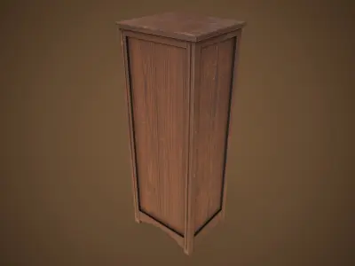 Vintage File Drawer Cabinet Low-poly 3D model