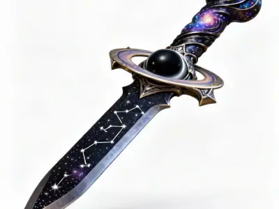 Cosmic Void Stardust Dagger 3D Model Low-poly 3D model