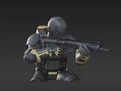 97 - Super Earth Democracy Trooper - Sci-Fi Soldier for 3D print model