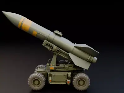 Missile transport and launch vehicle 3D print model