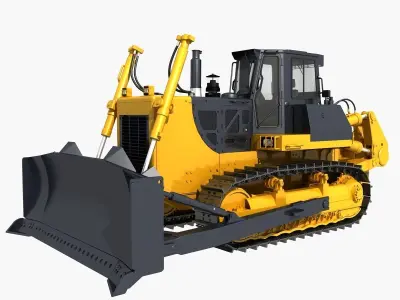 Collection Bulldozer and Wheel Loader 3D model