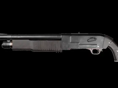 KS-23M Soviet Shotgun Low-poly 3D model