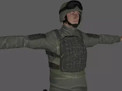 Rigged Soldier 10 3D model