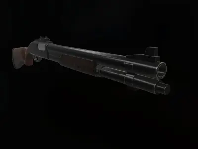 Game Ready Classic Shotgun  Low-poly 3D model