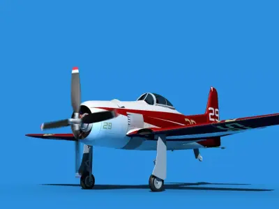 Grumman F8F-2 Bearcat V16 3D model