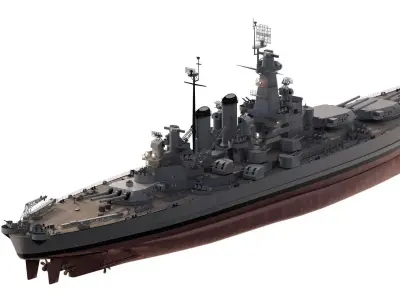 WW2 US navy North Carolina class fast Battleship 3D model