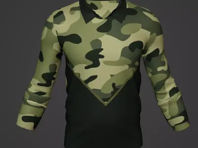 Military Soldier Clothing T-shirt Low-poly 3D model 52