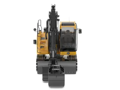 John Deere 135g and Bucket 3D model